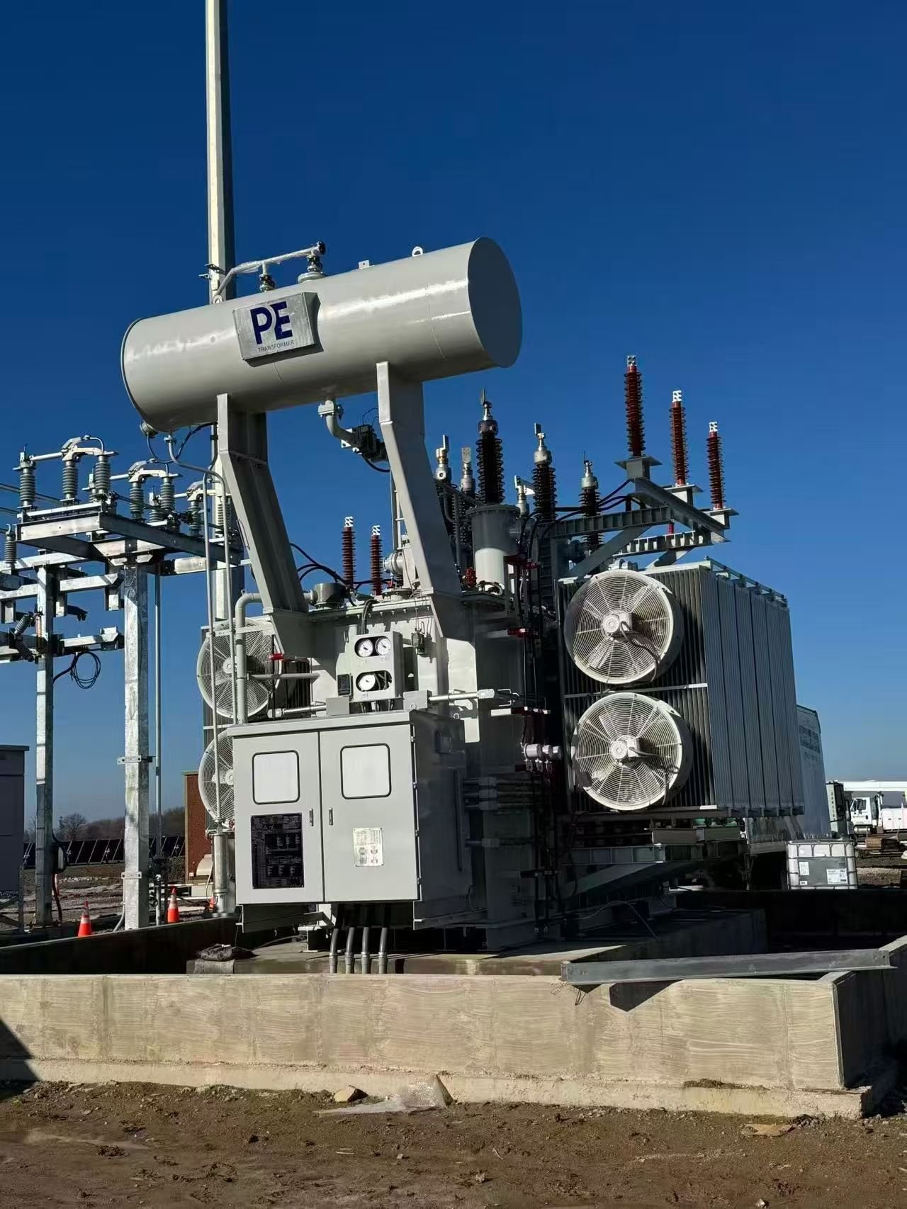 Oil-filled transformer installed at an African project site